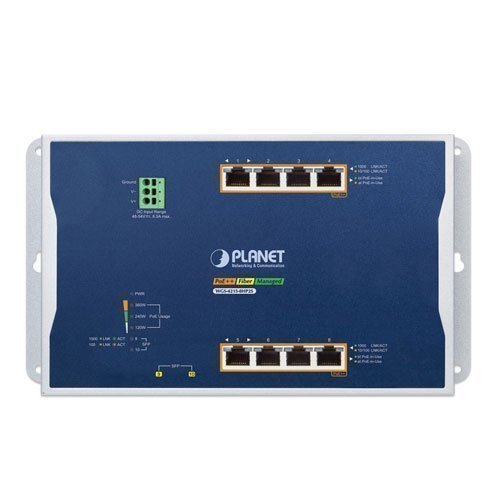 Управляемый промышленный коммутатор Ethernet (L2/L4 8 портов 10/100/1000T с 802.3bt PoE, 2 порта 100/1000X SFP, настенный)