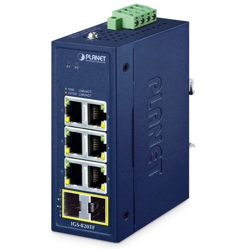 Промышленный коммутатор Ethernet (6 портов 10/100/1000T, 2 порта 100/1000X SFP, компактный)