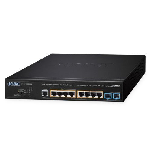 Управляемый коммутатор Ethernet для AV-систем (L2+, 4 порта 10/100/1000T с 802.3bt PoE, 4 порта 10/100/1000T с 802.3at PoE, 2 порта 10G SFP+)